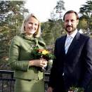 Kronprins Haakon og Kronprinsesse Mette-Marit startet sin fylkestur i Telemark 2008 med et besøk på Tinfos (Foto: Knut Falch, Scanpix)